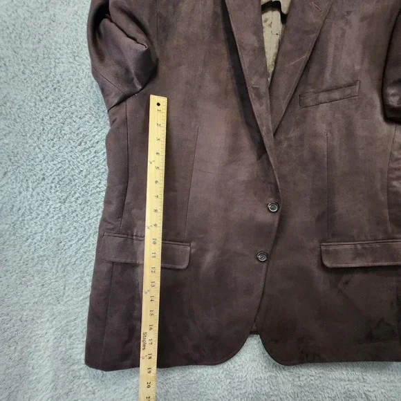 Chaps Sport Coat Blazer Mens Size 50R Brown Faux Suede‎ Formal Pockets Office - Picture 4 of 12